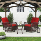 Ensemble de meubles de patio 3 pièces, ensemble de 2 chaises pivotantes à bascule