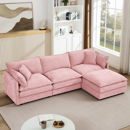 Canapés Cloud confortables 3 places avec pouf amovible