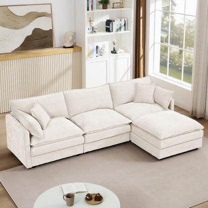 Canapés Cloud confortables 3 places avec pouf amovible