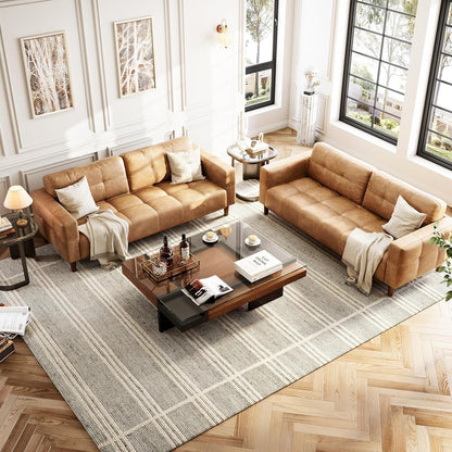Canapé 3 places, 83 cm de large, similicuir, avec coussin à ressorts, moderne