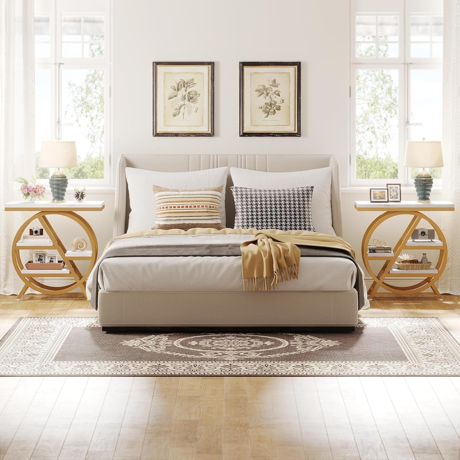 3-Tier End Table Side Table with Storage for Living Room