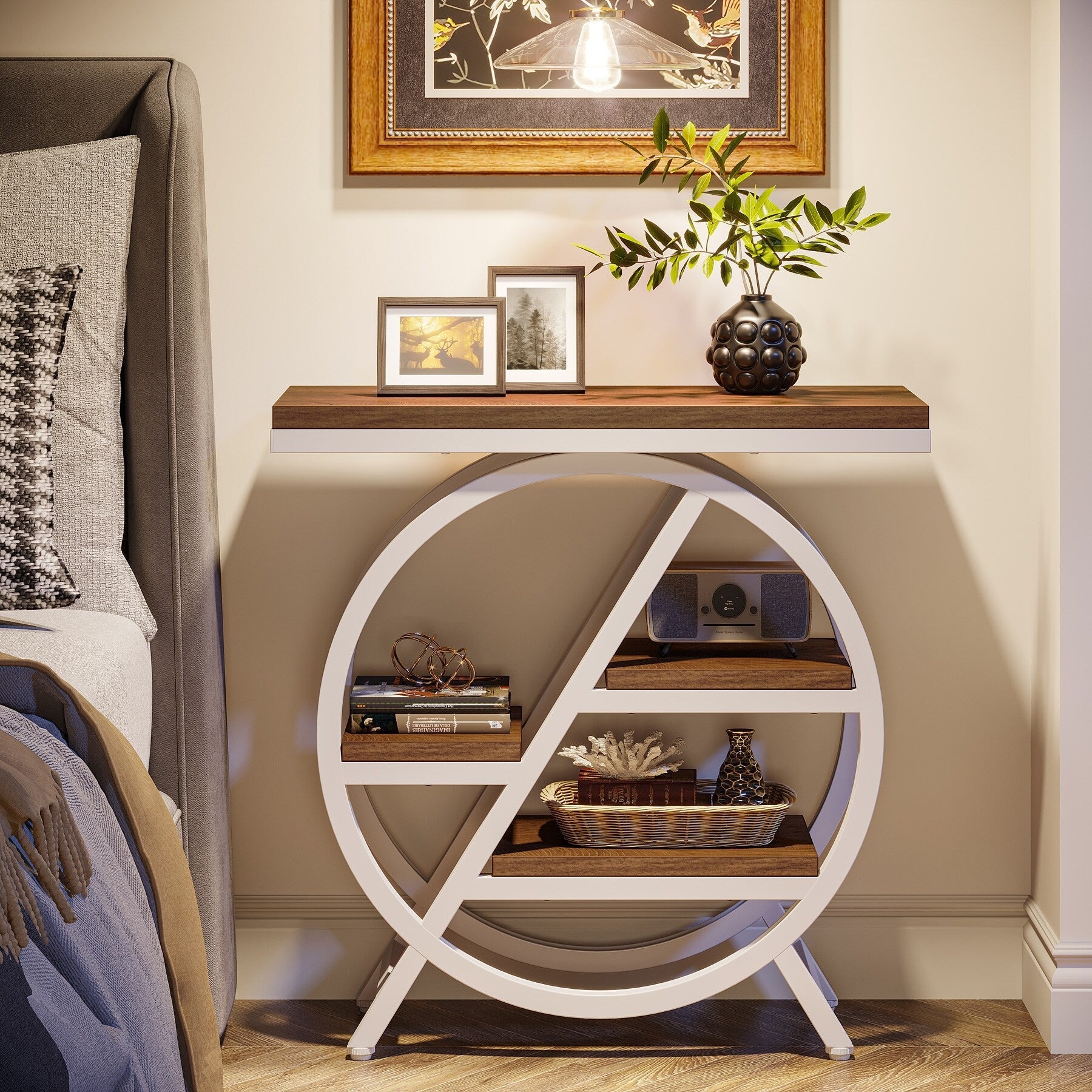 Table d'appoint à 3 niveaux avec rangement pour salon