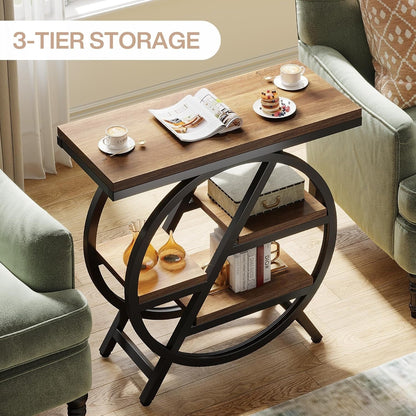 Table d'appoint à 3 niveaux avec rangement pour salon
