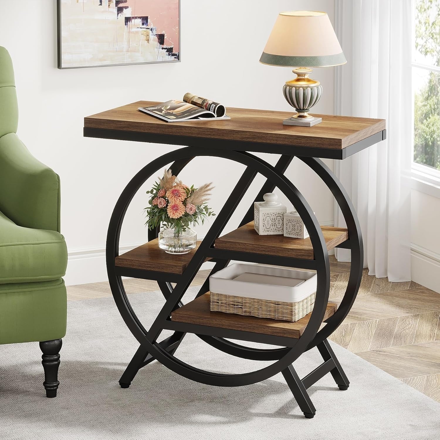 Table d'appoint à 3 niveaux avec rangement pour salon