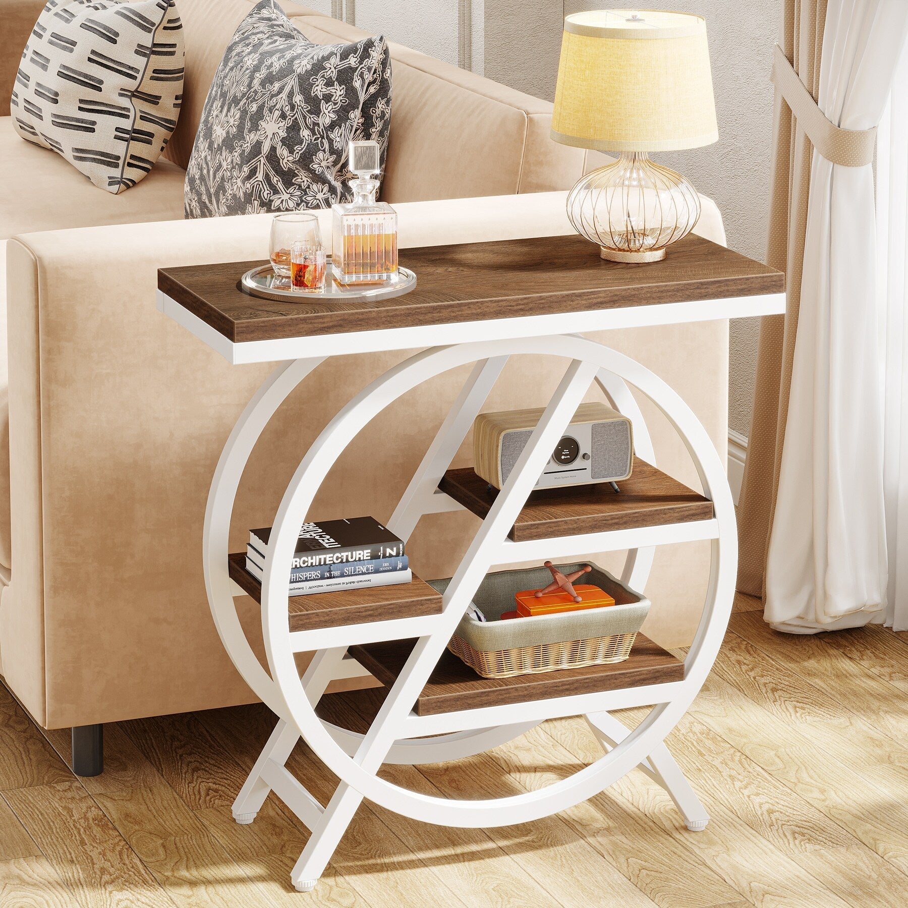 Table d'appoint à 3 niveaux avec rangement pour salon