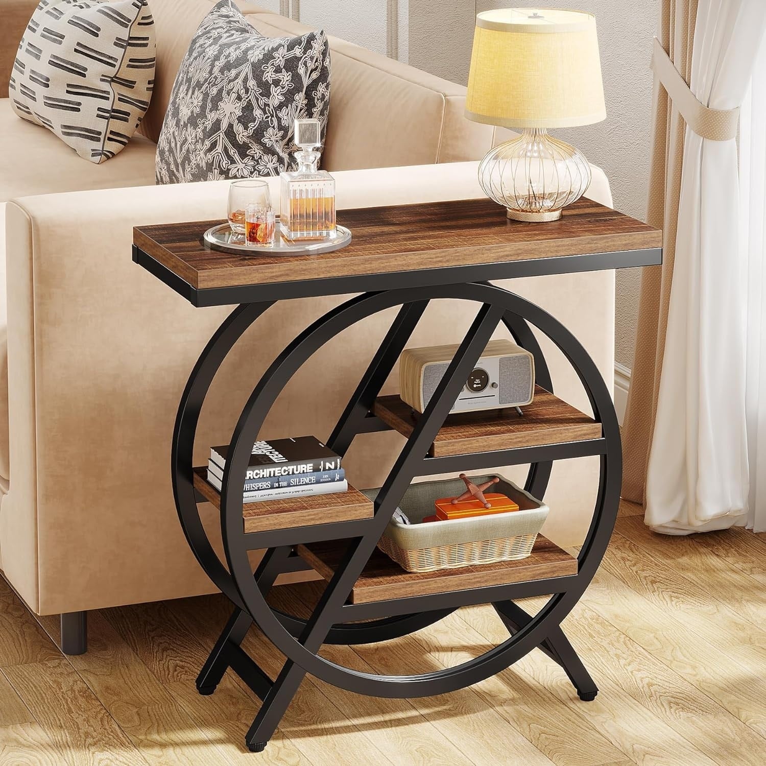 Table d'appoint à 3 niveaux avec rangement pour salon