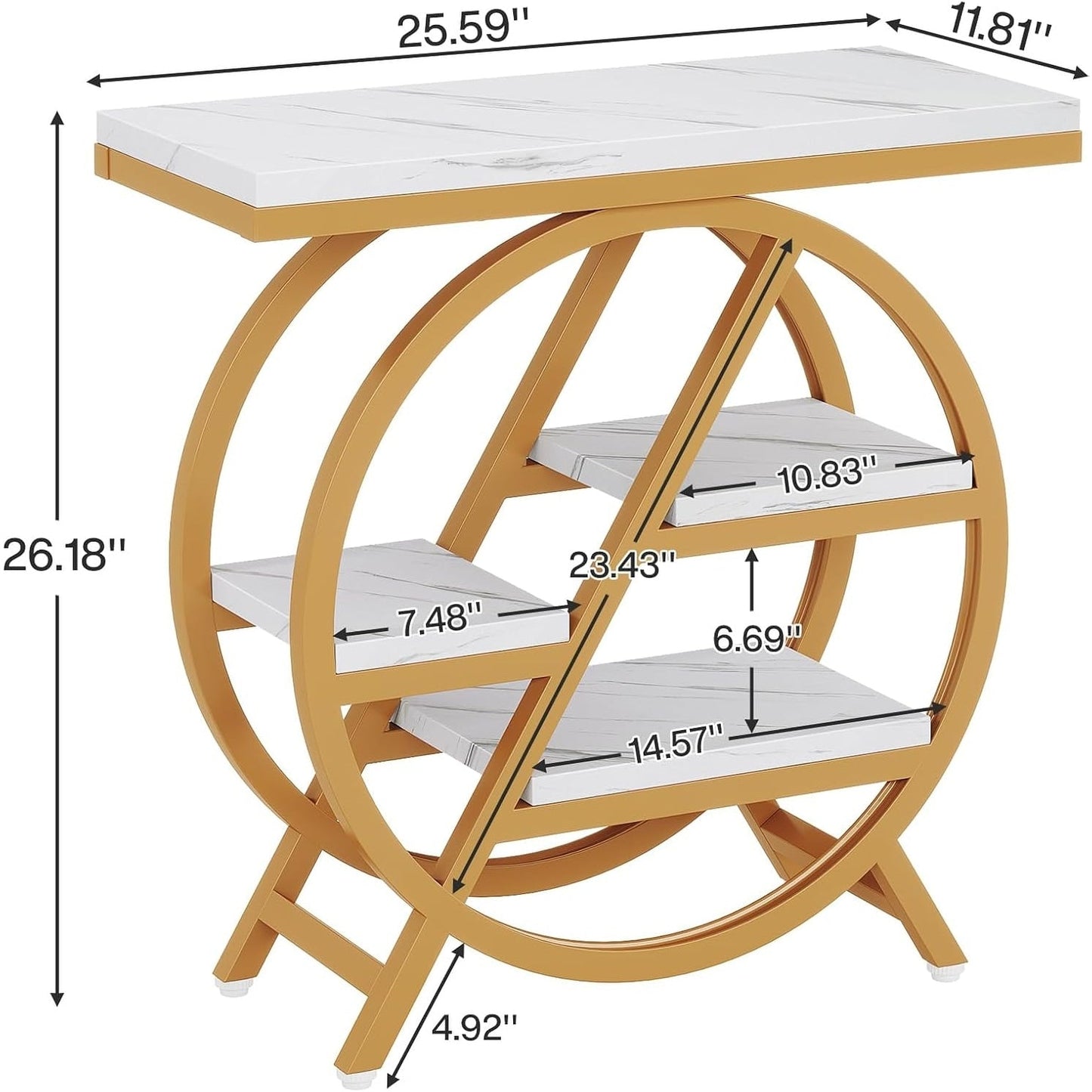 Table d'appoint à 3 niveaux avec rangement pour salon