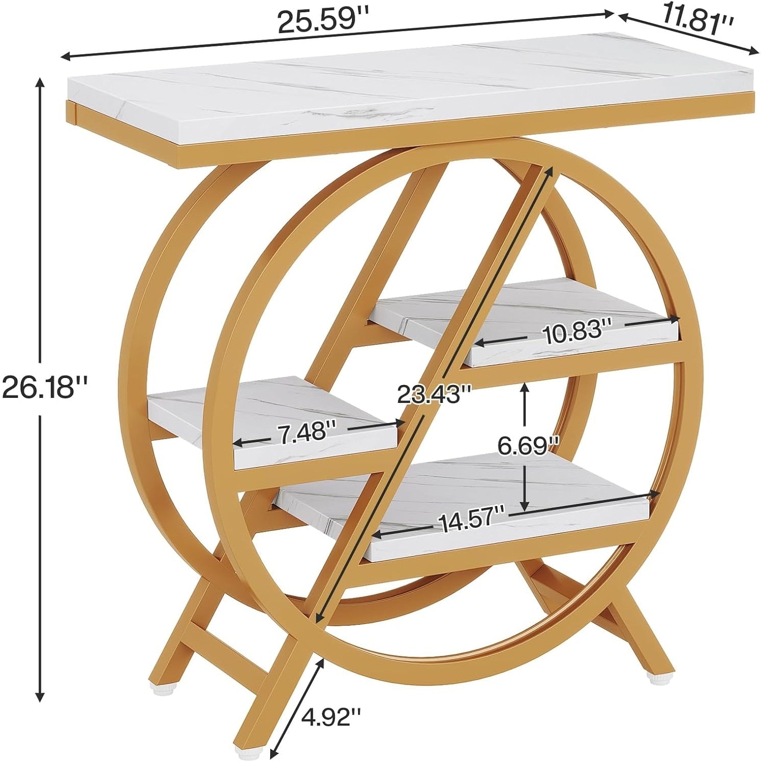 Table d'appoint à 3 niveaux avec rangement pour salon