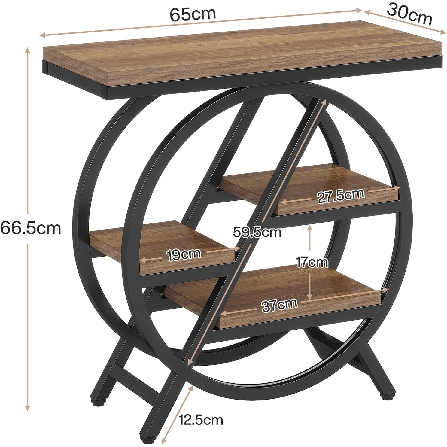 Table d'appoint à 3 niveaux avec rangement pour salon