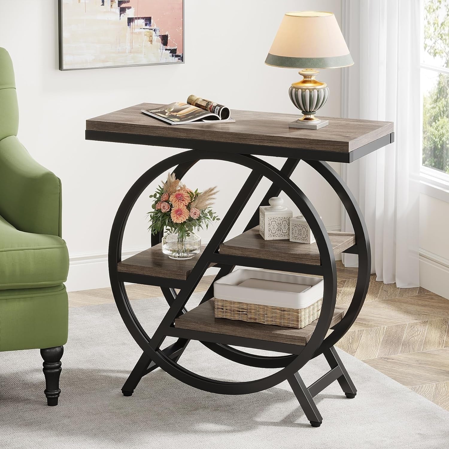 Table d'appoint à 3 niveaux avec rangement pour salon