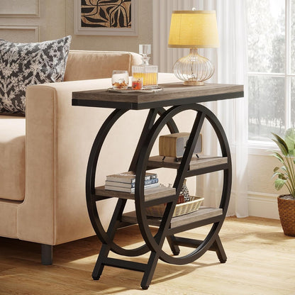 Table d'appoint à 3 niveaux avec rangement pour salon
