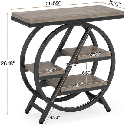Table d'appoint à 3 niveaux avec rangement pour salon