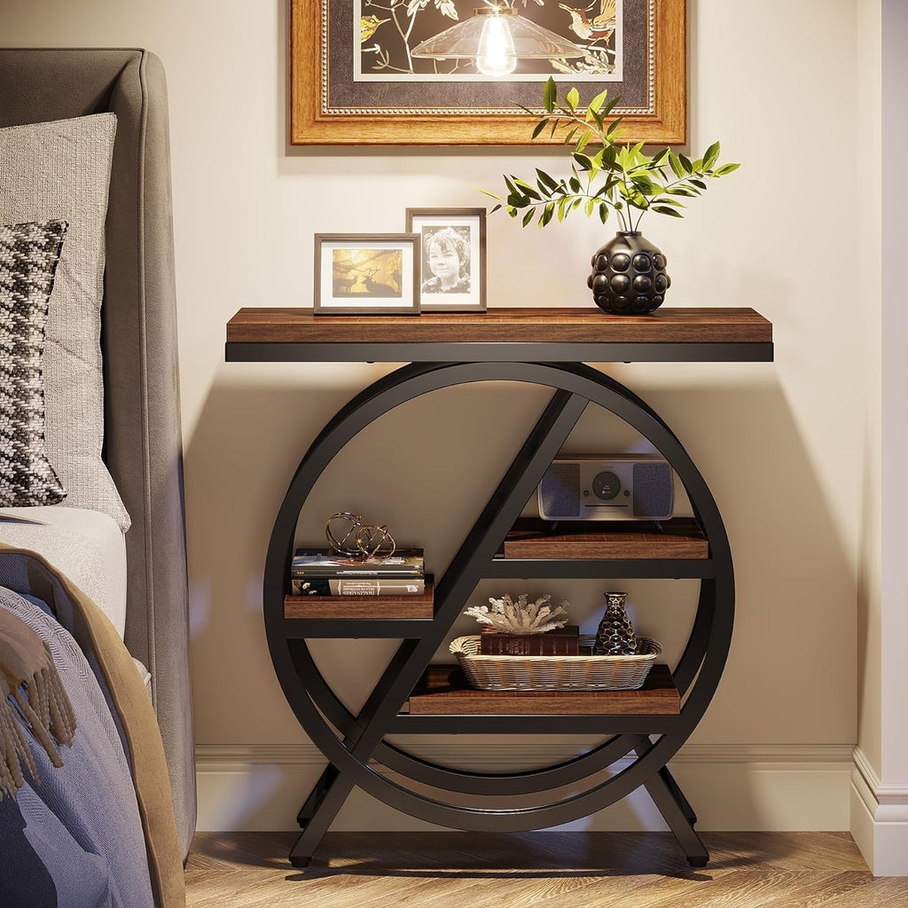 3-Tier End Table Side Table with Storage for Living Room