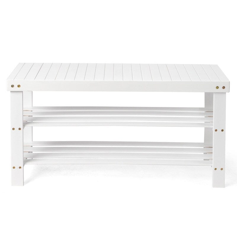 3-Tier Shoe Rack Bench Shoe Storage Organizer Holds Up to 240 lbs