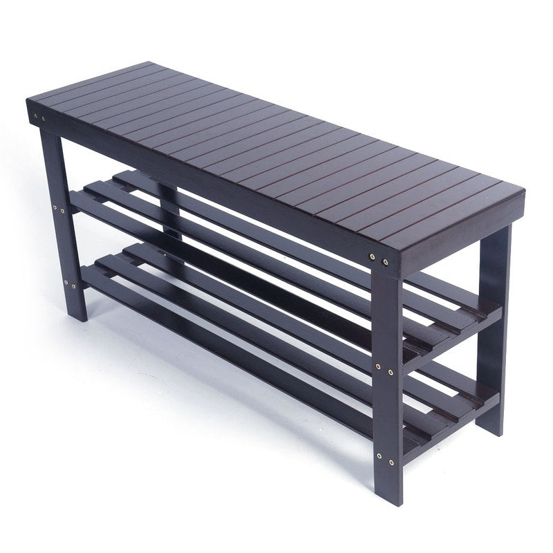 3-Tier Shoe Rack Bench Shoe Storage Organizer Holds Up to 240 lbs