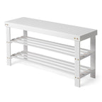 3-Tier Shoe Rack Bench Shoe Storage Organizer Holds Up to 240 lbs