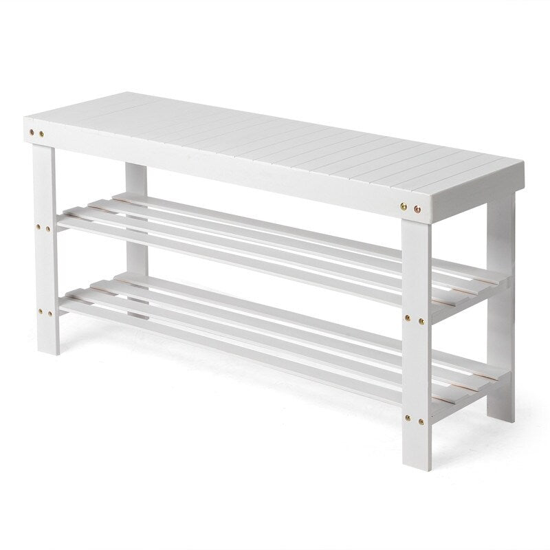 3-Tier Shoe Rack Bench Shoe Storage Organizer Holds Up to 240 lbs