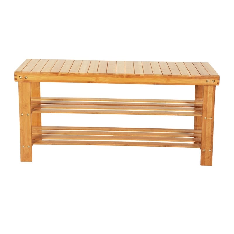 Banc à chaussures à 3 niveaux, organiseur de rangement pour chaussures pouvant supporter jusqu'à 240 lb