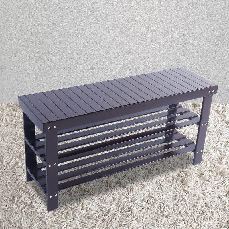 Banc à chaussures à 3 niveaux, organiseur de rangement pour chaussures pouvant supporter jusqu'à 240 lb