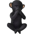 3 singes sages parlent, entendent, ne voient pas le mal, résine noire et or, lot de 3