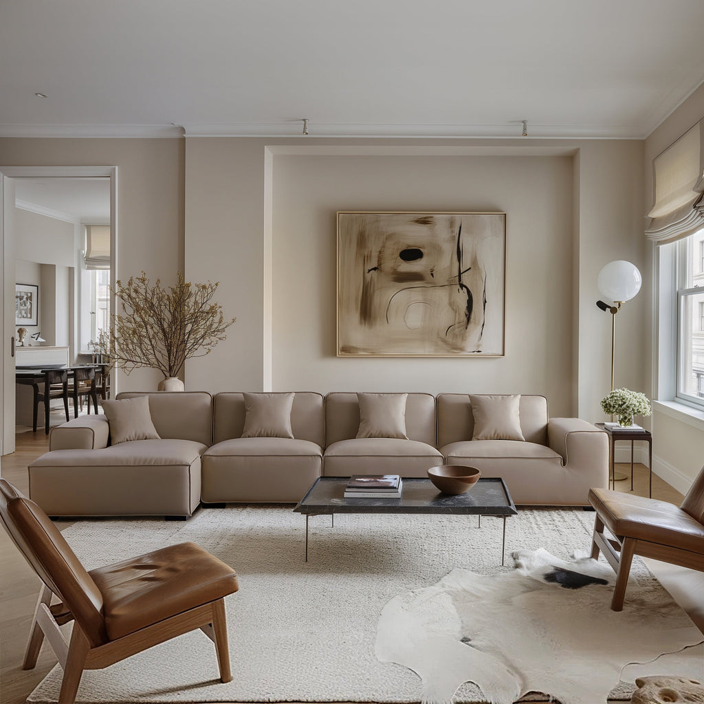 Domus Modular Brown Leather Sectional