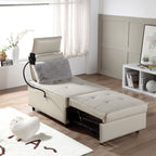 Fauteuil convertible 3 en 1, canapé inclinable réglable avec haut-parleurs Bluetooth, ports USB et oreiller moelleux