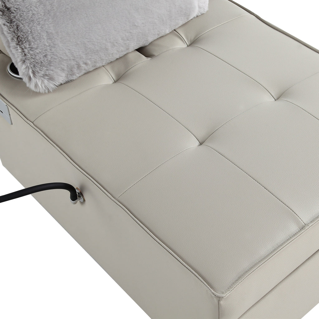 Fauteuil convertible 3 en 1, canapé inclinable réglable avec haut-parleurs Bluetooth, ports USB et oreiller moelleux