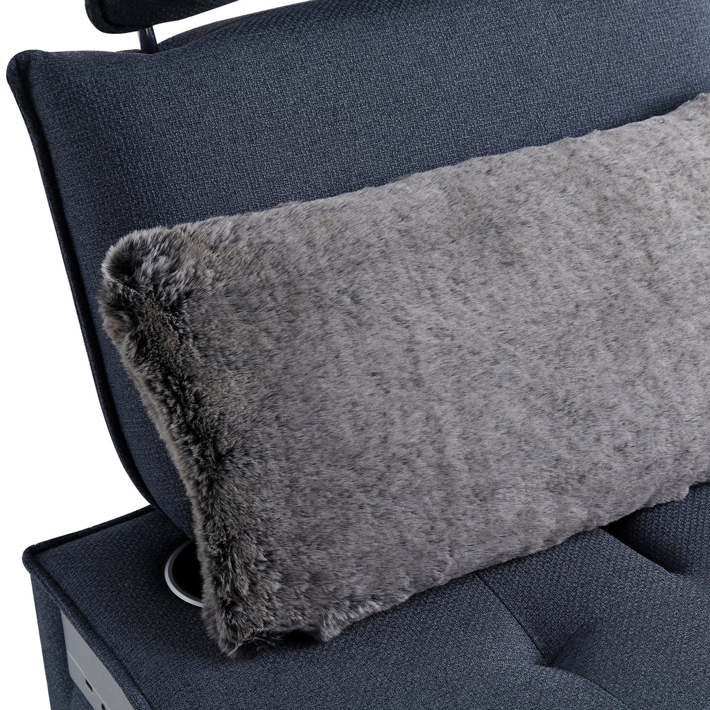 Fauteuil convertible 3 en 1, canapé inclinable réglable avec haut-parleurs Bluetooth, ports USB et oreiller moelleux