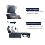 Fauteuil convertible 3 en 1, canapé inclinable réglable avec haut-parleurs Bluetooth, ports USB et oreiller moelleux