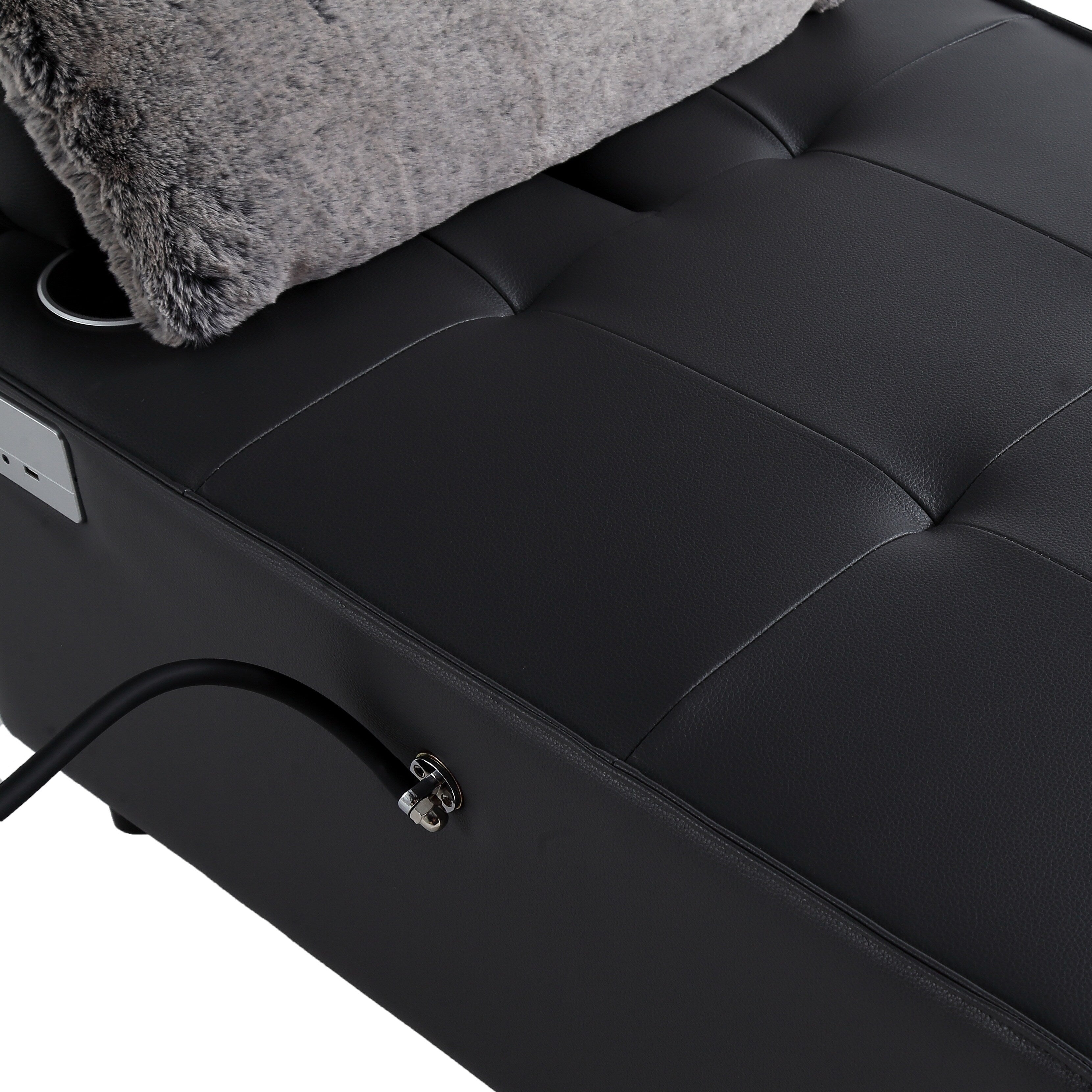 Fauteuil convertible 3 en 1, canapé inclinable réglable avec haut-parleurs Bluetooth, ports USB et oreiller moelleux