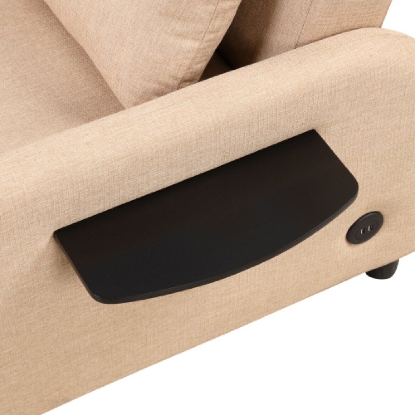 Canapé-lit gigogne 3 en 1 avec table à oreilles pliable et ports USB par Harper&amp;Bright Designs