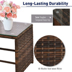 Ensemble de meubles de jardin Outsunny 3 pièces en osier, salon de jardin en rotin, canapé sectionnel avec chaise longue rembourrée