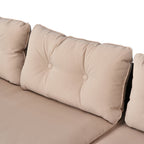 Ensemble de meubles de jardin Outsunny 3 pièces en osier, salon de jardin en rotin, canapé sectionnel avec chaise longue rembourrée