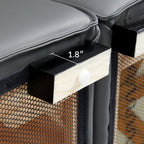 Ensemble de canapés modulaires en cuir marron Domus