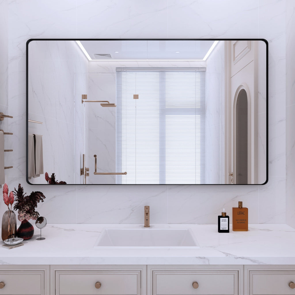 Miroir de salle de bain mural encadré