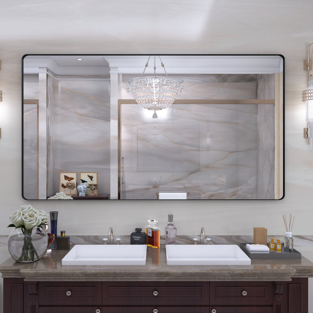 Miroir de salle de bain mural encadré