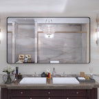Miroir de salle de bain mural encadré