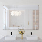 Miroir de salle de bain mural encadré