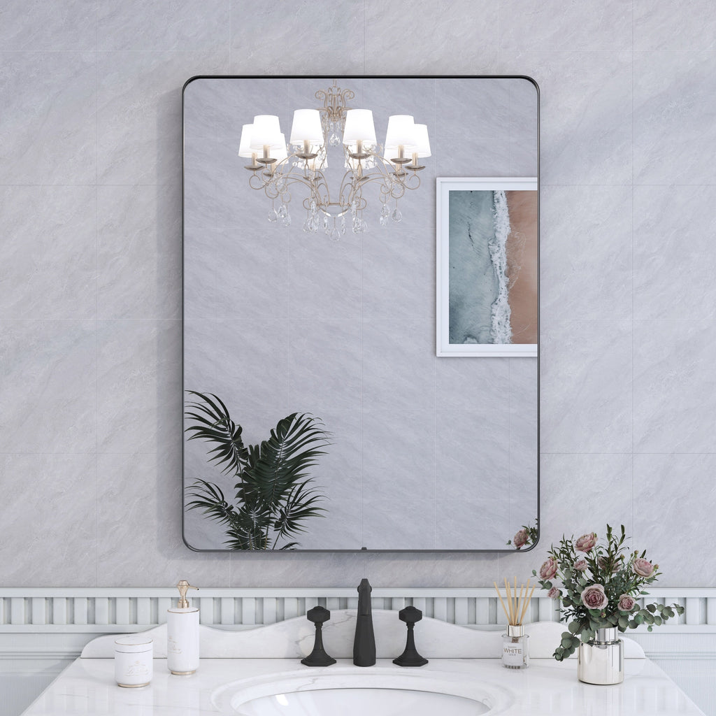 Miroir de salle de bain mural encadré