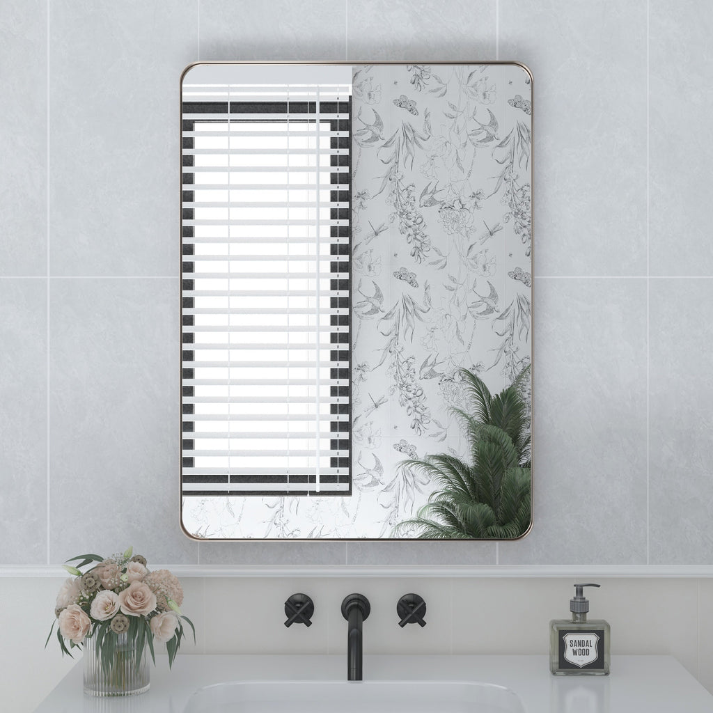 Miroir de salle de bain mural encadré