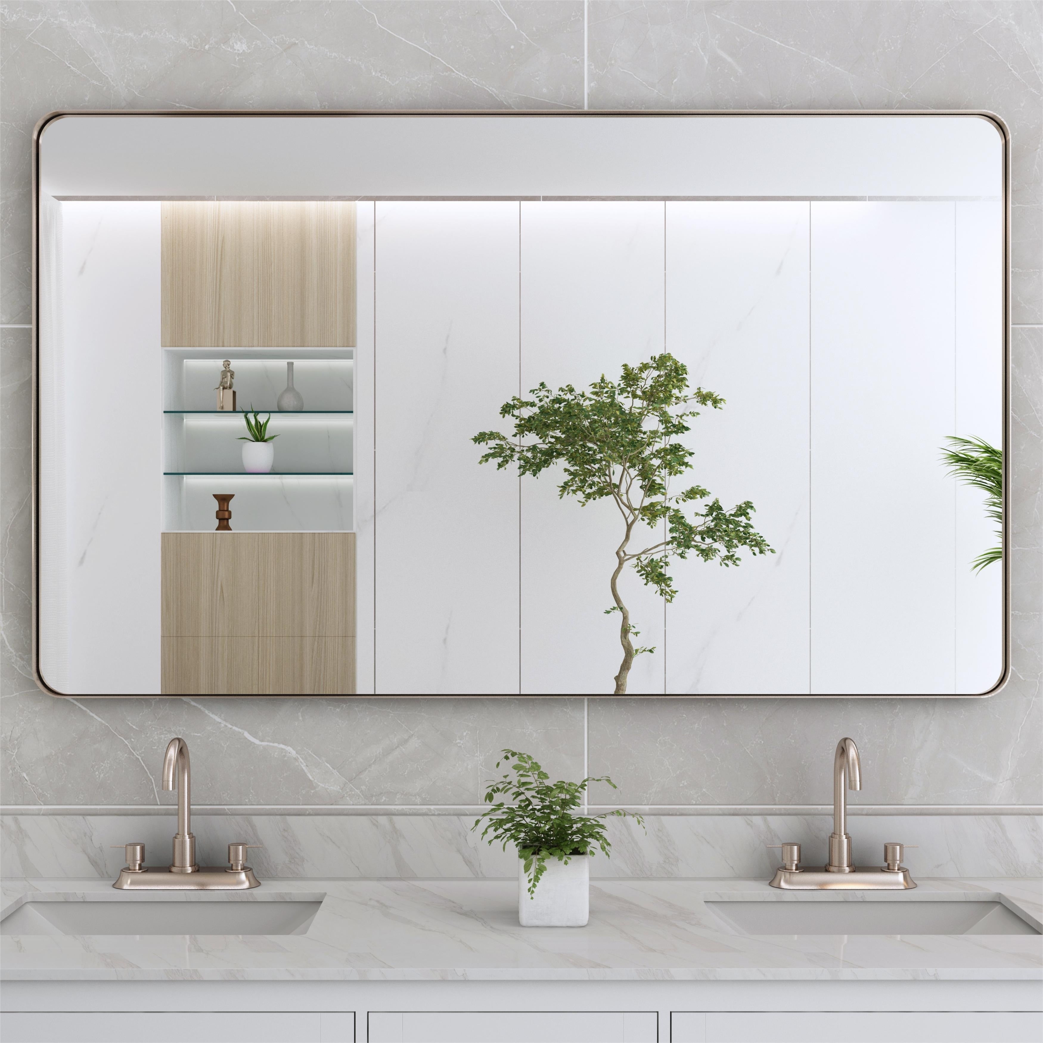 Miroir de salle de bain mural encadré