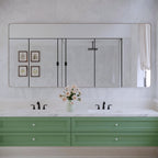 Miroir de salle de bain mural encadré