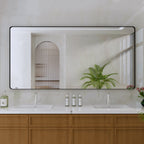 Miroir de salle de bain mural encadré