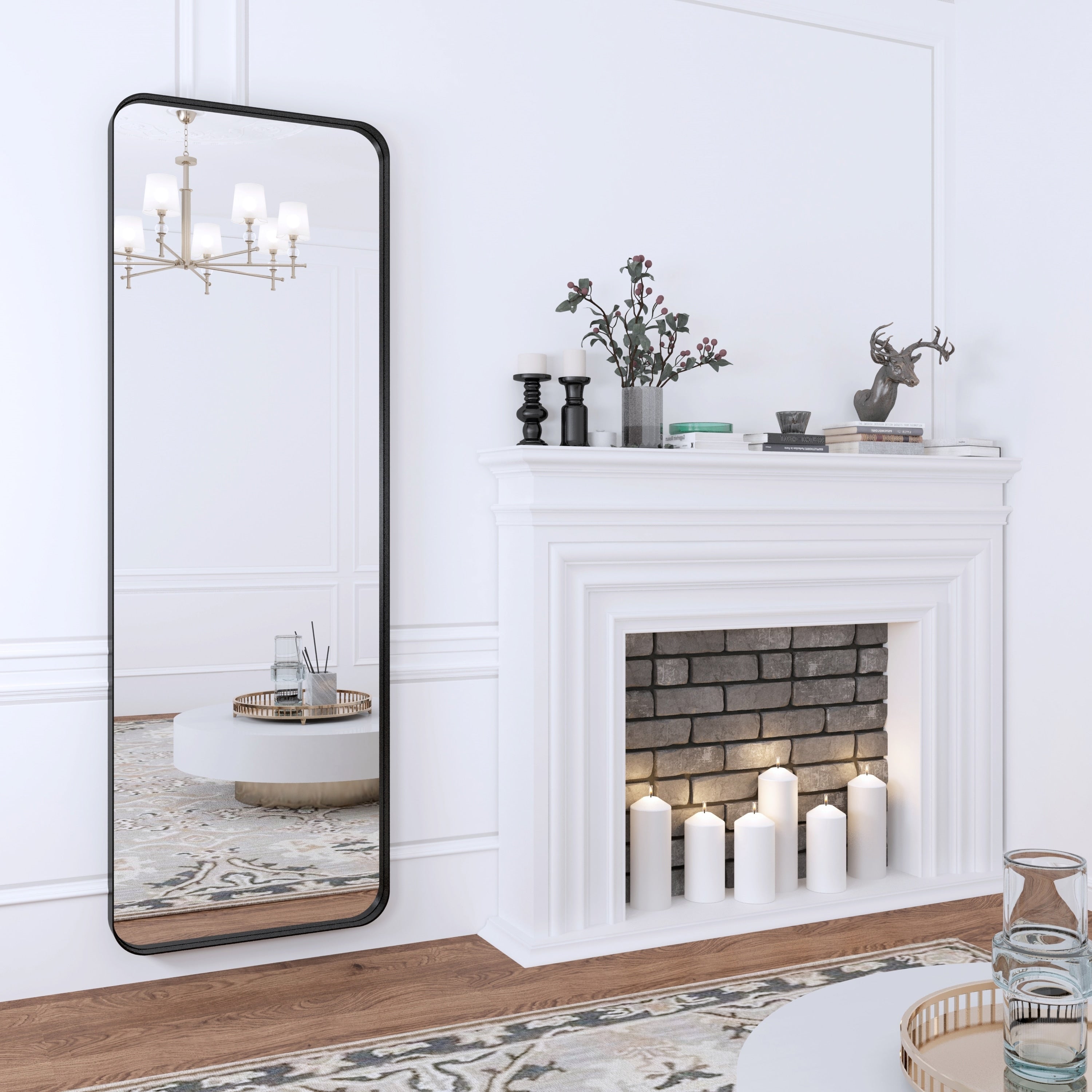 Miroir de salle de bain mural encadré