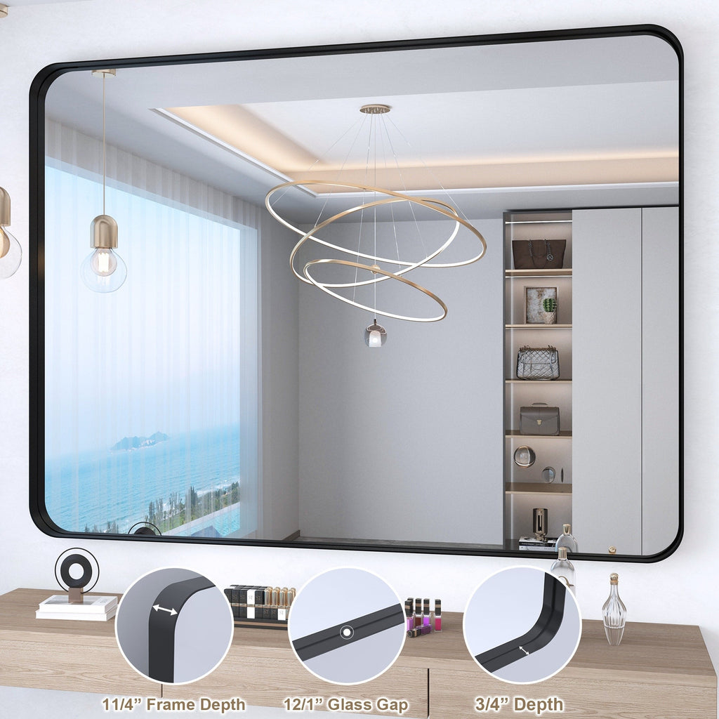 Miroir de salle de bain mural encadré