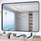 Miroir de salle de bain mural encadré