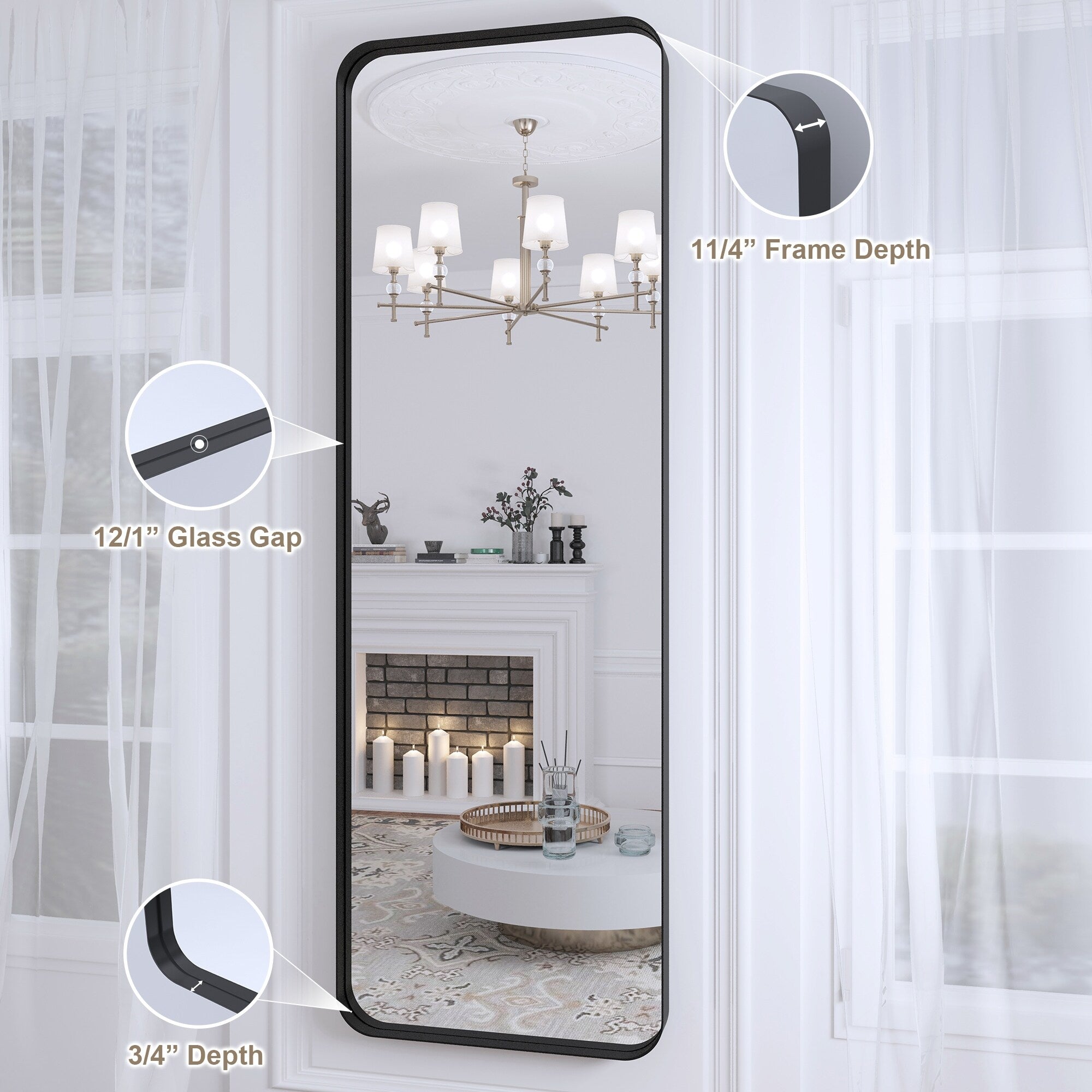 Miroir de salle de bain mural encadré