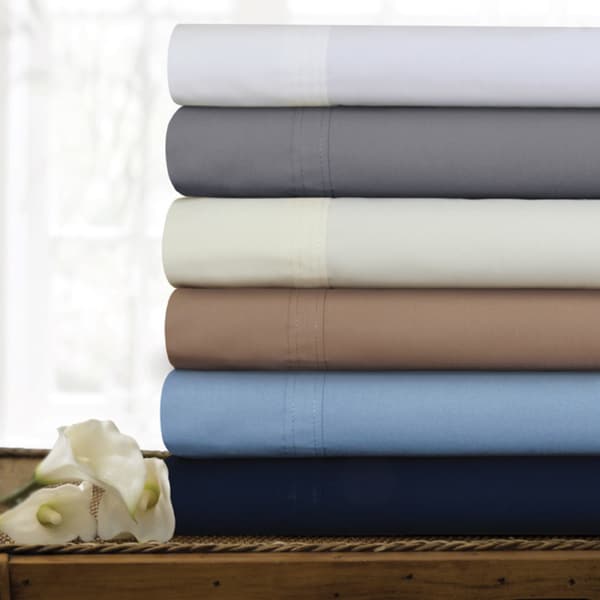 Parure de lit surdimensionnée en percale de coton 300 fils avec poche extra profonde