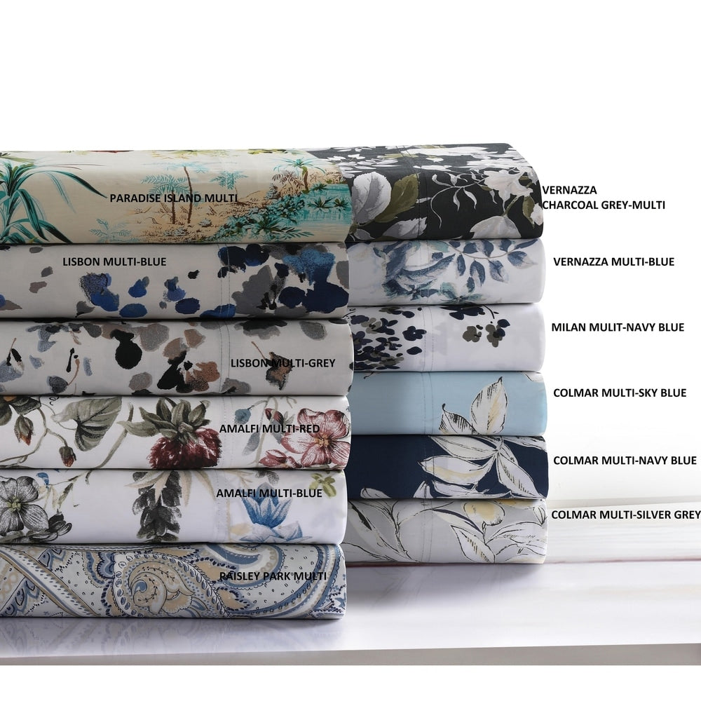 Taies d'oreiller imprimées ultra-douces en coton 300 fils (lot de 2)