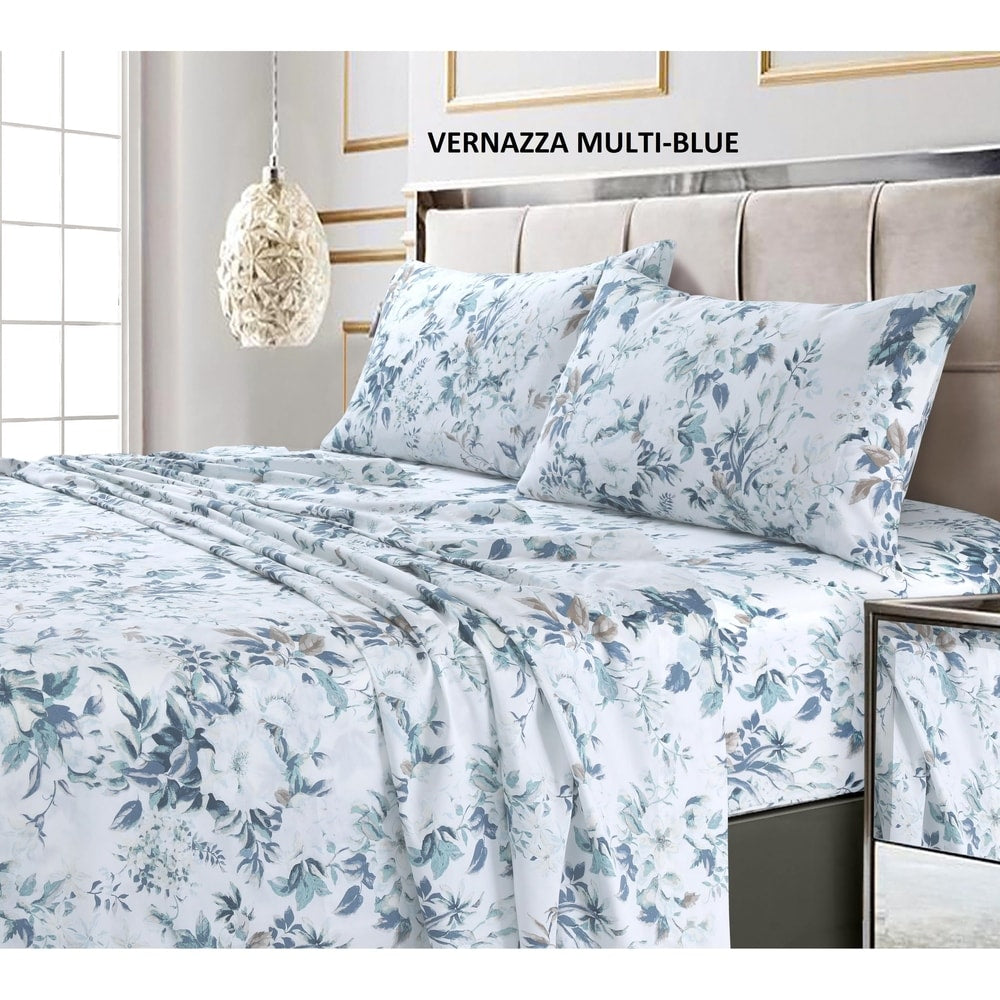 Taies d'oreiller imprimées ultra-douces en coton 300 fils (lot de 2)